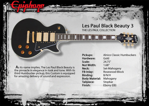 Epiphone LP Black Beauty 3Pu-ebony