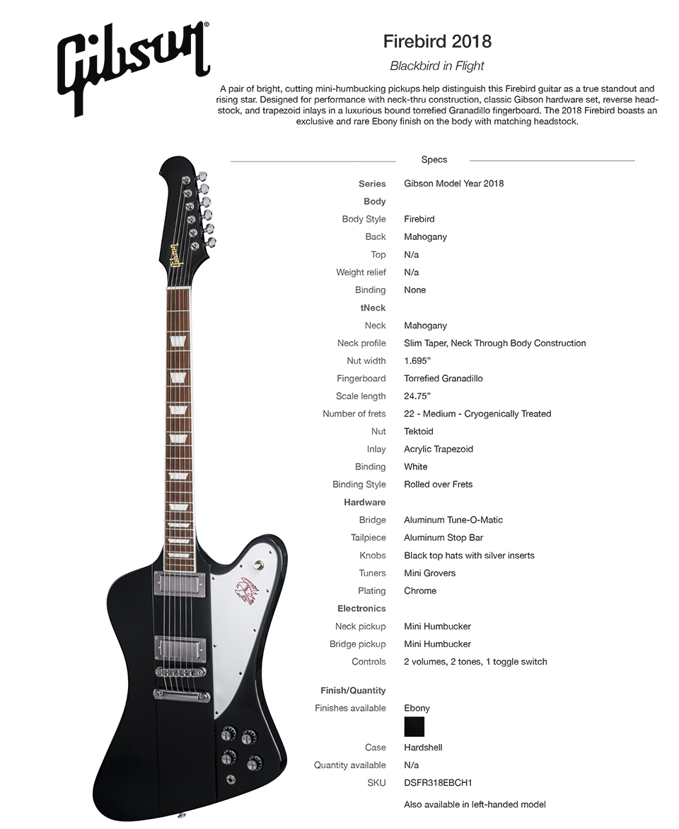[����] [�齼 �����̳� �ø��� ��Ư��]Gibson Firebird 2018 Ebony (DSFR318EBCH1) �� �̹��� 1