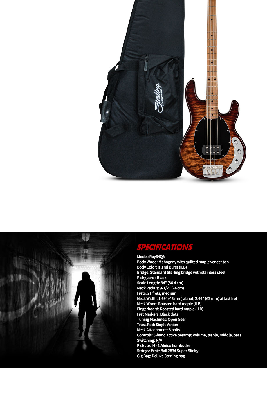 [����] Sterling - StingRay Bass RAY34QM / ���и� ���̽� (Island Burst) �� �̹��� 5