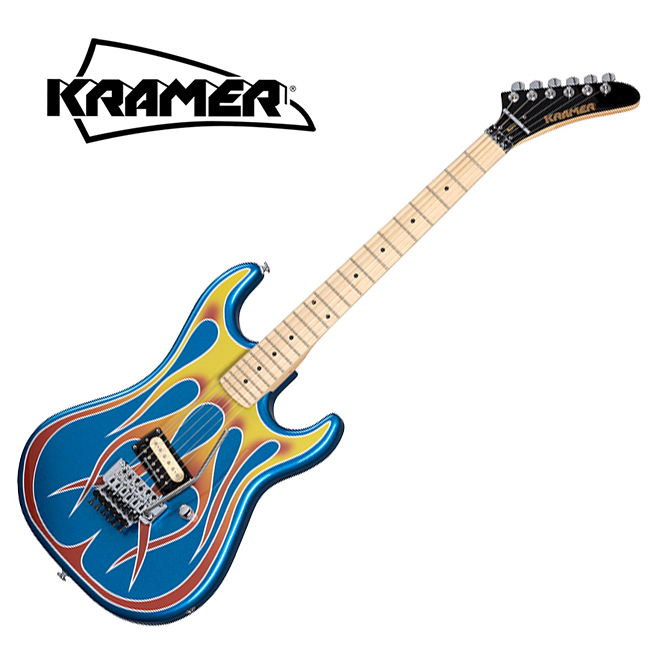 Custom 크레이머 Kramer Baretta Custom Graphics Hot Rod 일렉기타 (Blue Sparkle with Flames)