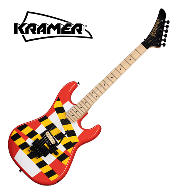 Custom 크레이머 Kramer Baretta Custom Graphics Danger Zone 일렉기타 (Warning Tape on White Red)