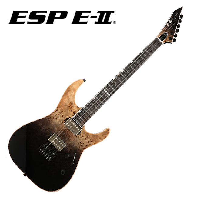 Remo ESP E-II M-II NT BM 일렉기타 (Black Natural Fade) M-II Series, Non Tremolo, Burl Maple Top Model
