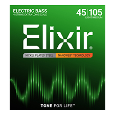 ������ Elixir NANOWEB ������ Nickel Plated XL ���̽� ��Ʈ�� 045-105 (14087)