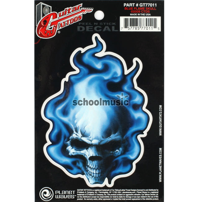 [����] Planet Waves Guitar Tattoo ��ƼĿ(GT77011)-Blue Flame Skull