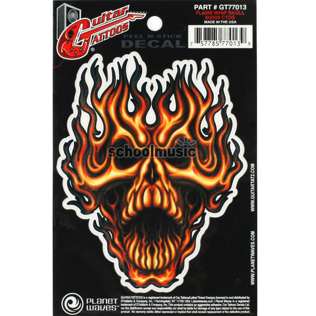 [����] Planet Waves Guitar Tattoo ��ƼĿ(GT77013)-Flame Whip Skull