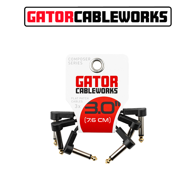 ������ ���̺����� Gator Cableworks Composer Flat Patch Cable ��ġ���̺� 7.6cm 3�� (GCWC-FPC3-3PK)