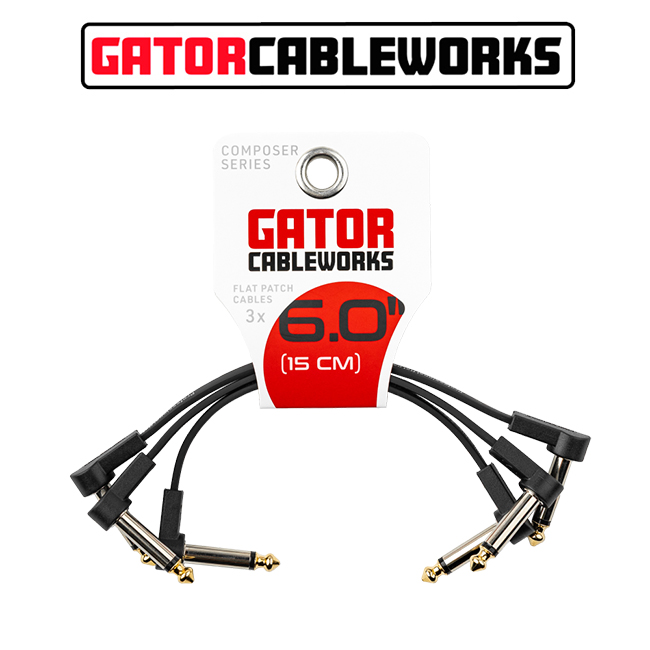 ������ ���̺����� Gator Cableworks Composer Flat Patch Cable ��ġ���̺� 15cm 3�� (GCWC-FPC6-3PK)