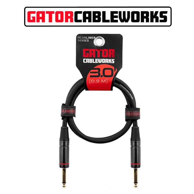 ������ ���̺����� Gator Cableworks Headliner Instrument Cable ��Ÿ & ���̽� ���̺� 0.9m (GCWH-INS-03)