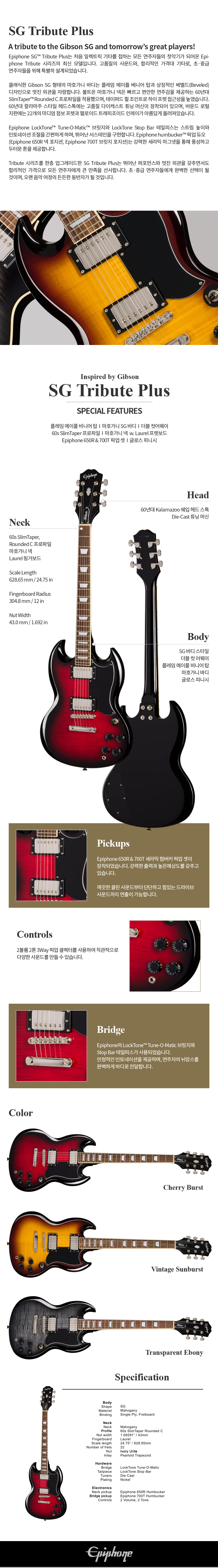 ������ Epiphone SG Tribute Plus �Ϸ���Ÿ (EBB) �� �̹��� 2