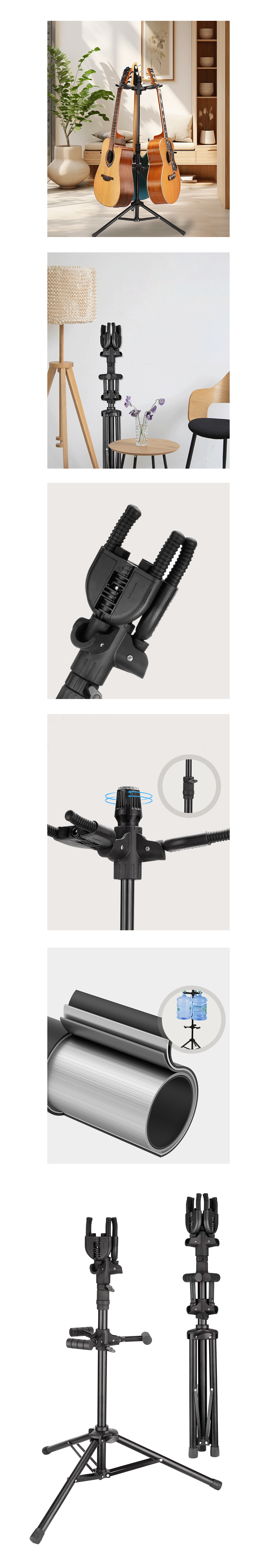 ���� Guitto Self Lock 3 Guitar Stand ��Ÿ ���ĵ� 3�� (GGS-06T) �� �̹��� 2