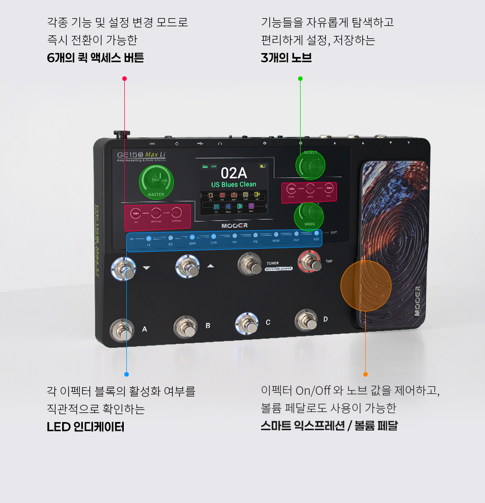 ���� Mooer Audio GE150 MAX Li ��Ƽ������ �� �̹��� 8